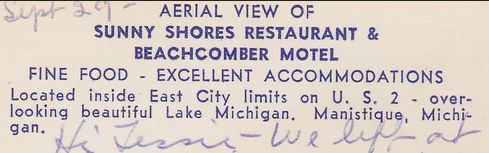 Beachcomber Motel - Postcard Back (newer photo)